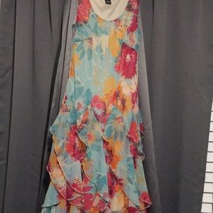 Spring colors dress with beautiful fringes